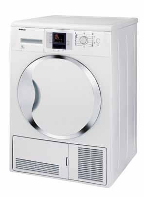 14 10 Timed programmes up to 160 mins Up to 60 mins Automatic anti-creasing Large round porthole door Capacity (0% better than A class) DCU90 DPU860 9kg Condenser sensor tumble dryer with LCD display