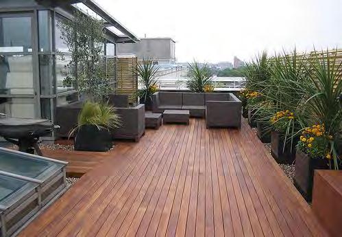 Rooftop Open Space and/or Terraces. Roof terraces and gardens can augment open space and are especially encouraged in conjunction with hotels or residential uses.