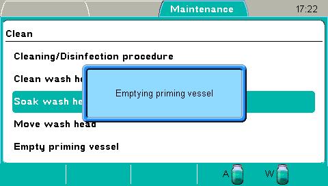 Operating the Instrument Maintenance menu 4. Press the OK key when the procedure is ready.