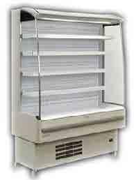 Curved glass, fully enclosed refrige r a t e d 2 t i e r fl o o r s t a n d i n g u n i t. 900 - Capacity 210L.