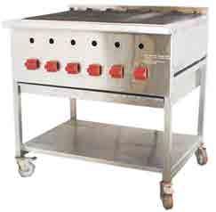 245/150 4/6 Burner stove top and oven under. Oven fits full size GN pans.