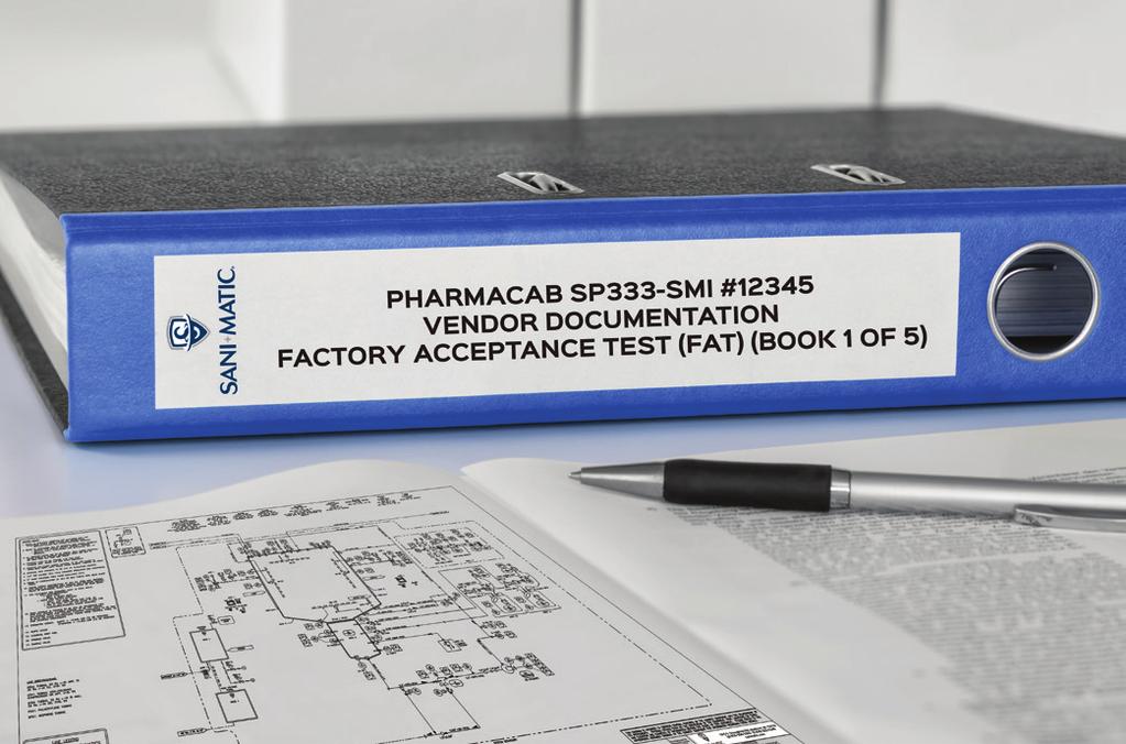 11.3 Accessory Category Documentation The Accessory Category Documentation contains optional documents for the PharmaCab SP Series system that support validation efforts. 11.3.1 Functional Specification (FS) The Functional Specification (FS) is a detailed operational specification document and is provided in Sani-Matic s standard format.