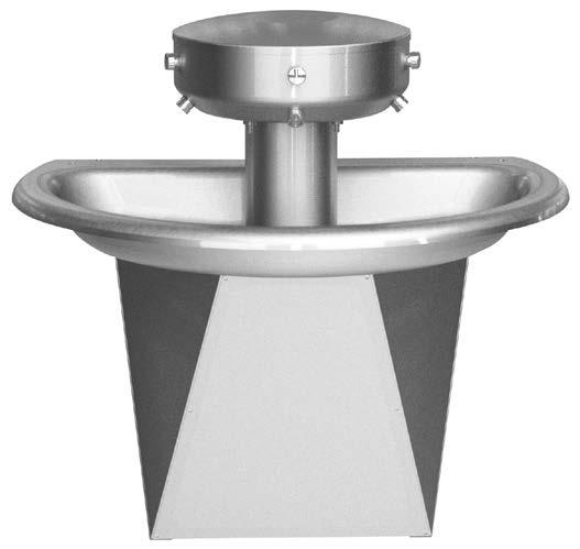 Consider the following points when specifying: 1. The shallow bowl and low flow rates are not designed for heavy-duty hand washing. 2.