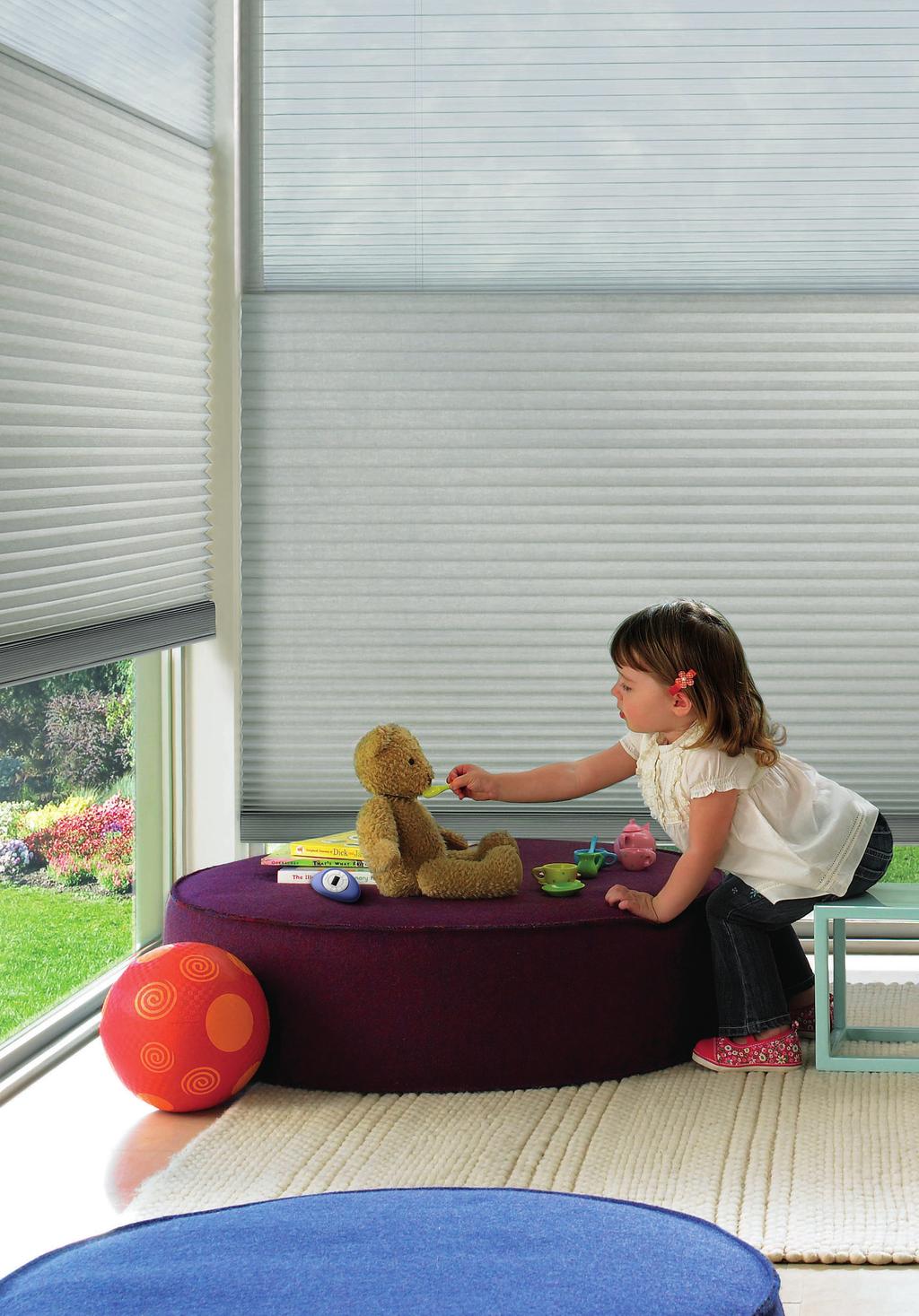 DESIGNED WITH SAFETY IN MIND Children are innately curious about the world around them. So, even basic household items like window fashions can turn into potential hazards for them.
