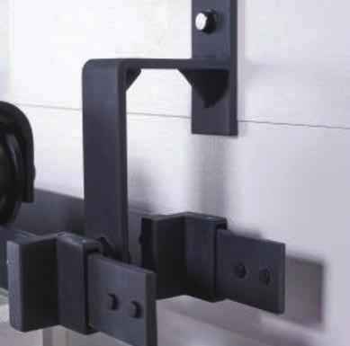 220 pounds Ability to connect tracks for double doors 3-year warranty Matte Black Brushed