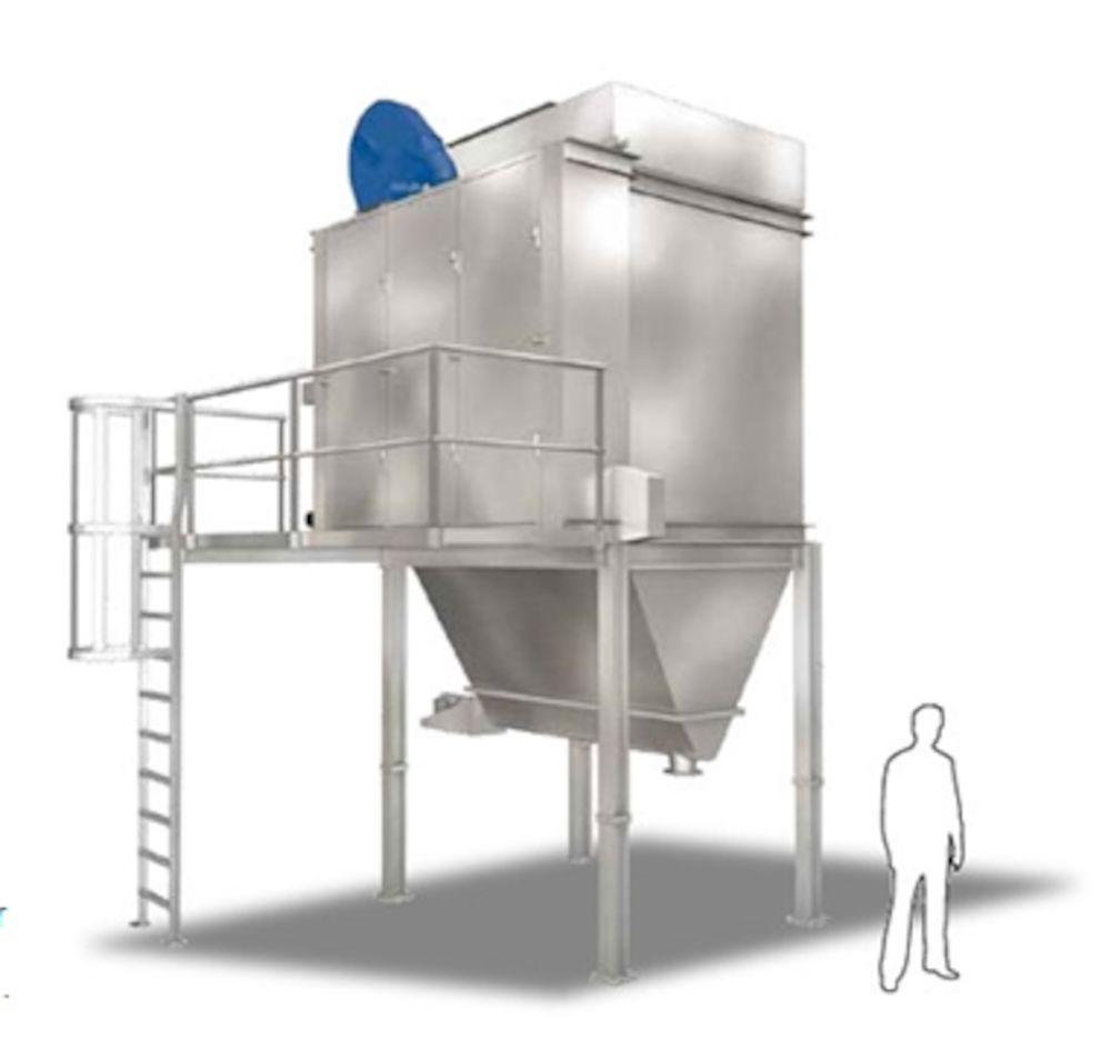 Suitable for larger industrial plants with hot gas applications The functional unit of a FS flat bag dust collector comprises of the hood for dust-laden gas, the filter casing, the dust collection