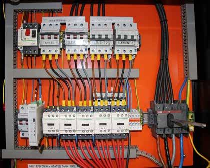 2 Pump overload protection Element MCBs Pump contactor Element contactors Door isolation switch