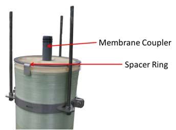 Inspect the O rings on the membrane coupler and replace if necessary.