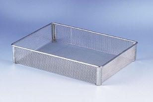 7. Trays, baskets and other accessories for wash carts Tight-mesh inner basket, SPRI/ISO This tight-mesh inner basket is used for smaller instruments or parts of