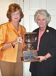 At the 2008 National Convention, Sara Lanier, President of the Garden Club of Georgia, was presented the Landscape Design Education Award by the National Garden Clubs, Inc.