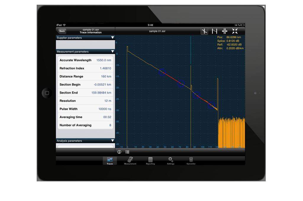 Fiberizer Mobile HD For ipad Users Main features of Fiberizer Mobile HD: instantly exchanges data with the Fiberizer Cloud web service, your measurements are