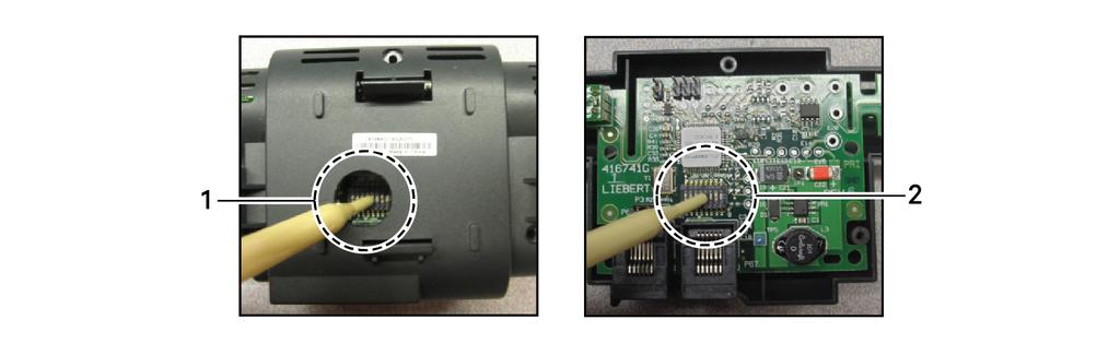 Figure 12.17 DIP-switch opening/dip switches inside of 2T sensor ITEM DESCRIPTION 1 Hole in sensor housing 2 Cover removed 3. Referring to Table 12.