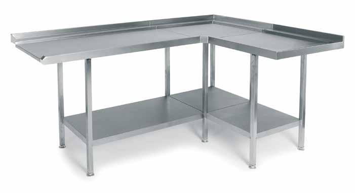 The understructure is made from 30mm square section stainless steel and the legs are fitted with adjustable