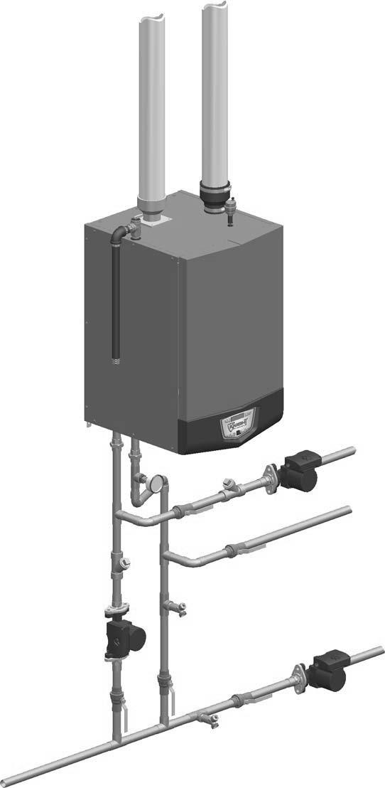 1 Service Near boiler piping This piping reference is included to specify the Near Boiler Piping specific to the Knight wall mount boiler.