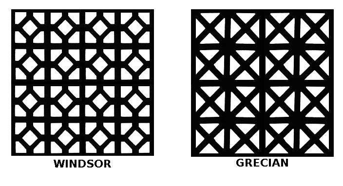 SCREEN PATTERN Windsor: The Windsor Pattern Screen is the most traditional screen we offer