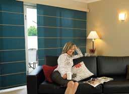 Panel Glide Blinds can be combined with Roman Blinds and Roller Blinds in the same room,