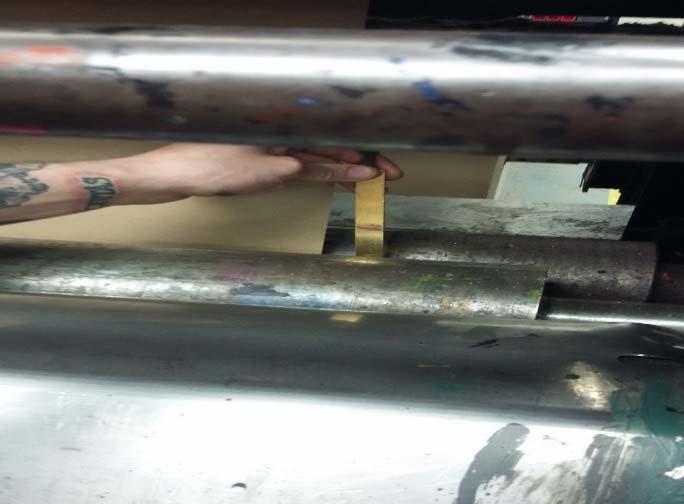 1 Engage and gage necessary print stations. 4.1.1 Reusing a previous station set: Use print roller gage to gage station in order to prevent crushing the sensitive print plates.