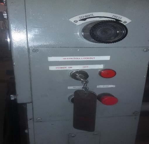 front end. It is the operator s responsibility to make sure the machine lock outs are being used.