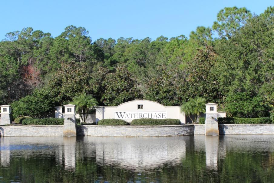 WATERCHASE Beautiful entrance with ponds,