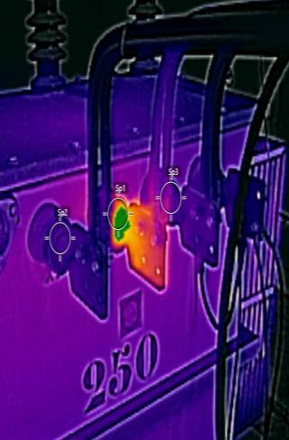 Then a thermal image of a component to be applied to green isotherm indicated by the arrow shown: Graphic 7. Isotherm.