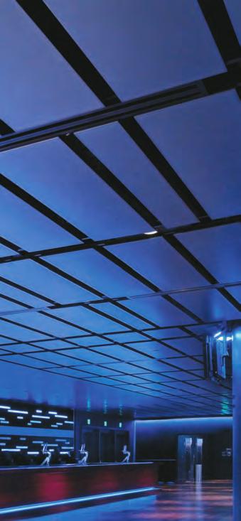 Featured Product MetalWorks RH215 Custom Faceted Ceilings and Custom Metal WH1100 Walls with Rd 1522 perforation in