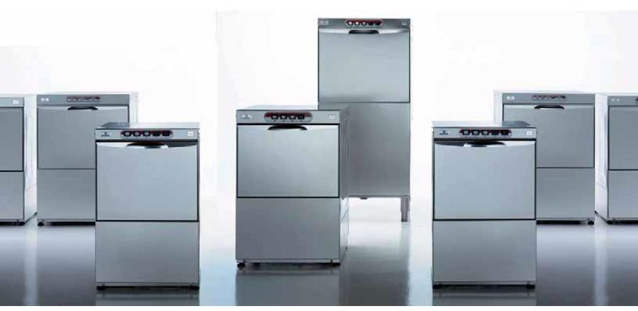 Front loading Dishwashers - Complete Ranges Electro - Mechanical range * fixed cycle * triple stage filters * Drain operates prior to rinse after wash cycle - increases wash water quality * Thermal