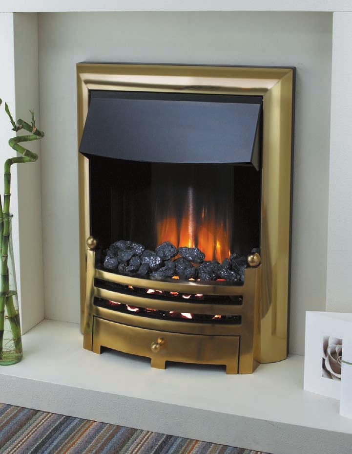 berkeley Hearth fire with slim 75mm inset Curved flame effect Flame without heat operation Multifunction remote control including dimmer