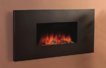 stone effect Easy installation can be wall mounted or inset into the wall Open fuel bed