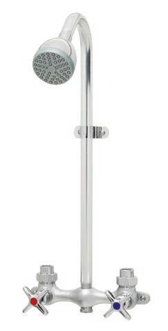 head Less supply pipes COMMANDER SHOWER SYSTEM Features S-2272-E2 shower head Mounted on 6-inch centers Equipped with vandal-resistant handles