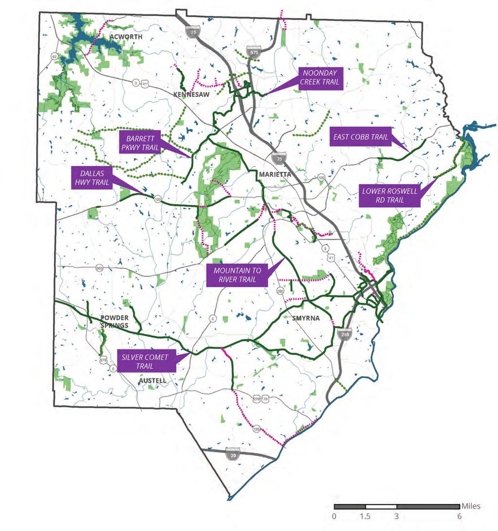 COBB COUNTY GREENWAYS & TRAILS MASTER PLAN - DRAFT CURRENT TRAIL NETWORK