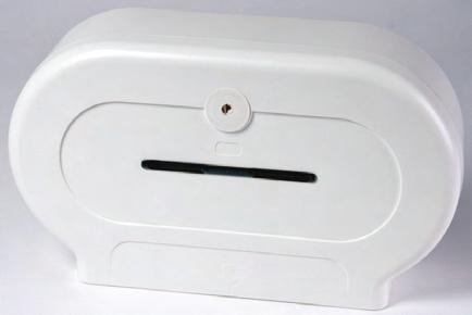 Toilet Tissue Dispensers BC 594W Dolphin Plastic Double Mini Jumbo Roll Dispenser PAPER SAVER Quality, high impact