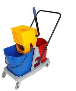 2 CLEANING EQUIPMENT TROLLEYS & MOPPING UNITS 36L Econo Single Mopping unit Available in blue, red, green, yellow 36L Single