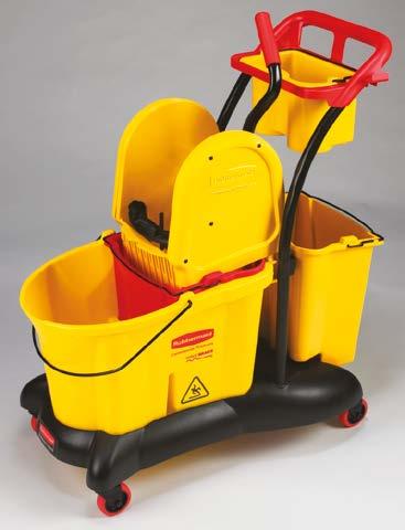 2 CLEANING EQUIPMENT TROLLEYS & MOPPING UNITS Wave Break Mopping Trolley The wave break prevents splashing of water, which means a safer environment, cleaner floors and improved productivity Work