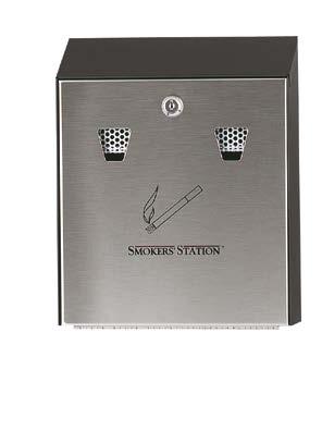 3 WASTE MANAGEMENT SMOKERS STATIONS Smokers Station Wall Mount The attractive weather resistant way to keep smokers waste under control Wall mounted Eliminates the potential fire risk of open top