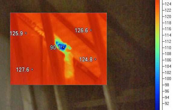 We operated the dryer on air fluff to blow cooled indoor air into the vent and showed by infrared (IR) thermal imaging that the duct was
