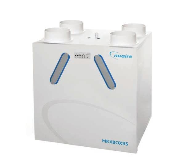 NUAIRE S MVHR MRXBOX95AB-WH2 (with automatic summer bypass) MRXBOX95AB-WH2 is designed to provide optimised balanced (supply and extract) mechanical ventilation with heat recovery.