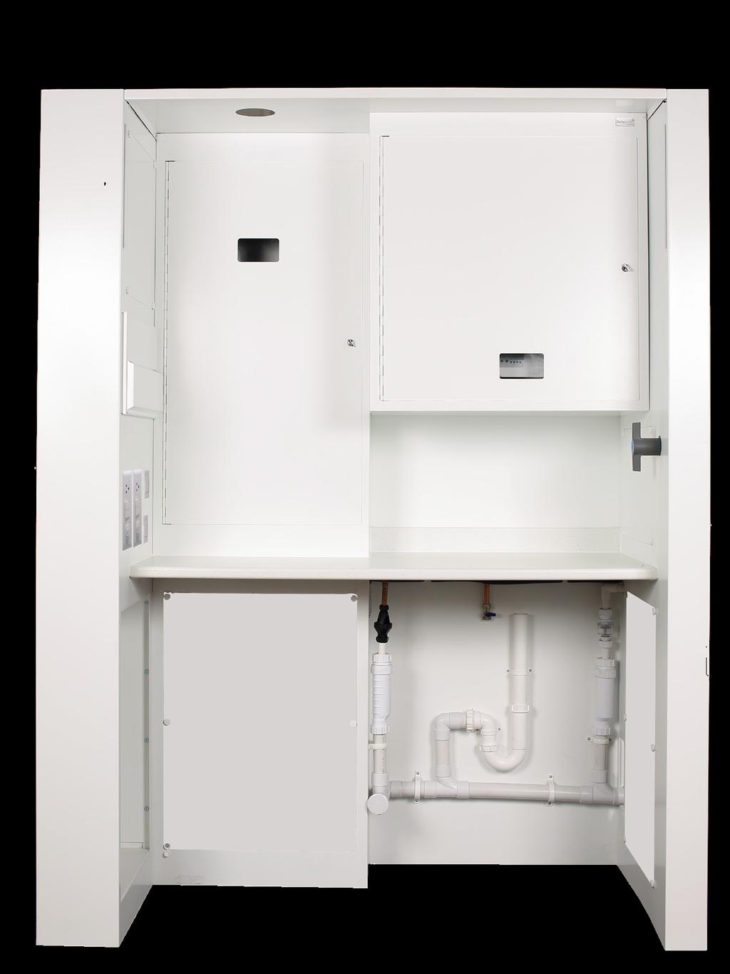 Key features. The packaged utility room from Dutypoint allows developers to reduce costs, designers to save floor space and contractors to save time on site.
