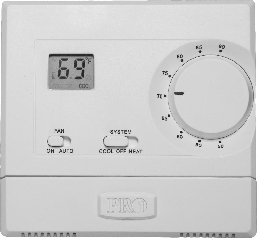 etting to know your thermostat 1 LD 1 Days of the week and time Indicates the current room temperature Displays the user selectable setpoint temperature.