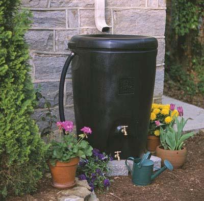 Stormwater runoff is typically conveyed from roof areas to the rain barrels or cisterns via roof gutters, downspouts, drains, and/or pipes.