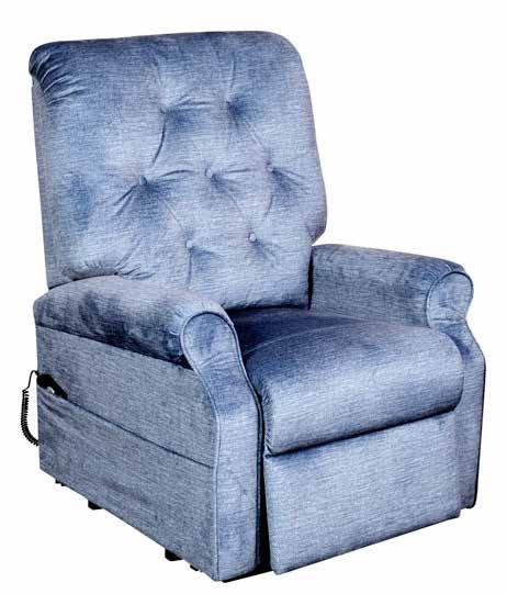 Comfort Lift Chair Features Single motor power lift recliner Battery back up Rolled arms Scaled