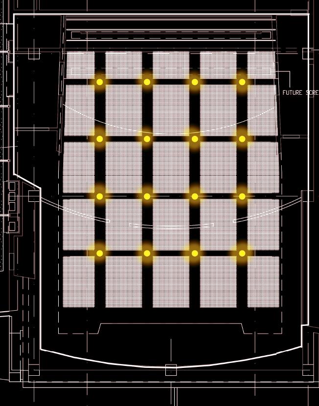 Reflected Ceiling Plan showing a general layout for ambient lighting during educational sessions.