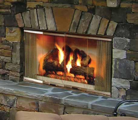 36" or 42" viewing area Montana 36": 62,000 TUs (with optional natural gas logs) Montana 42": 69,000 TUs (with optional natural gas logs) Patented drain channels minimize weather effects