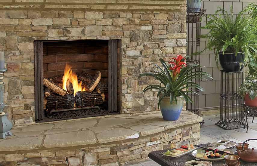 GS FIREPLES bove: arolina shown with standard mesh Inset: Required gas access panel ROLIN GS FIREPLE Ready for a custom finish, this fireplace provides extra heat with radiant heat from the Firerick
