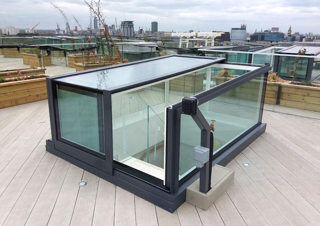 The specification of glazing used and physical structure of the design means that there is no additional requirement for balustrades around the rooflight.