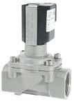 Solenoid valve employed Suited for use in partly aggressive liquid media Material: stainless steel 1.