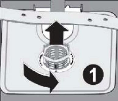 2. Turn the microfilter anticlockwise and then lift it out (Fig. 9). 3.