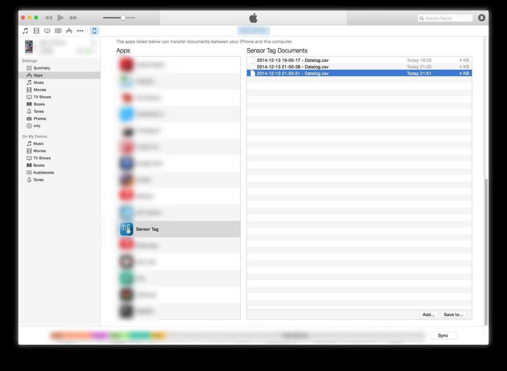 You can also retrieve your data logs using itunes application, just connect your device to a USB port, navigate to your Apps tab in the itunes