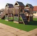 To create a safe playing area for children, a special shock absorption mat is used as a substrate.