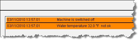 28: Insert TextSnippet at the desired position in the alarm text Result When the visualization is started, an alarm is generated showing the current water temperature.