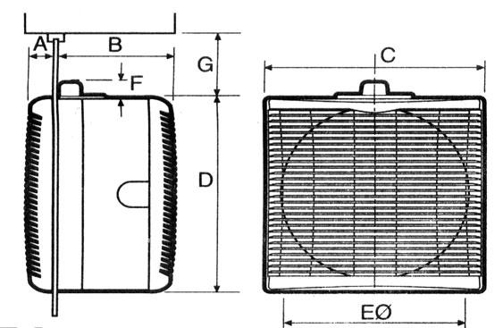 FAN DIMENSIONS Before commencing work, study the tables shown in figures C1/ C2 to ensure fan will fit in position proposed.